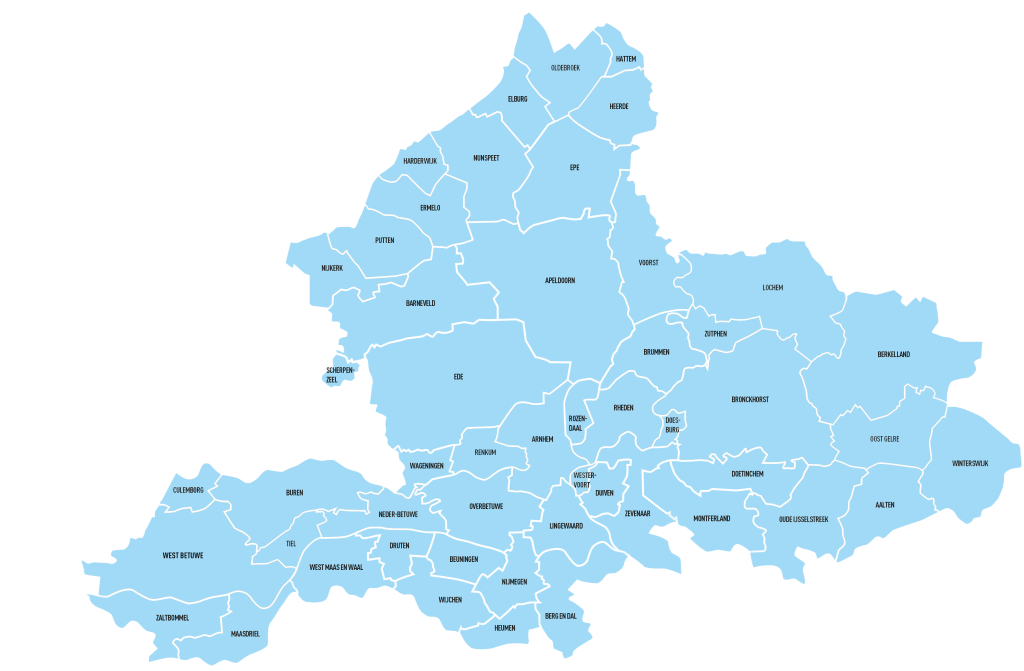 Waar zijn wij actief in Gelderland.